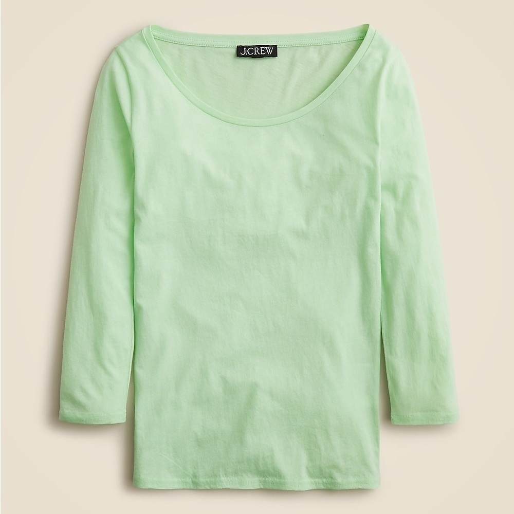 J crew crisp mint Feather jersey three-quarter sleeve T-shirt